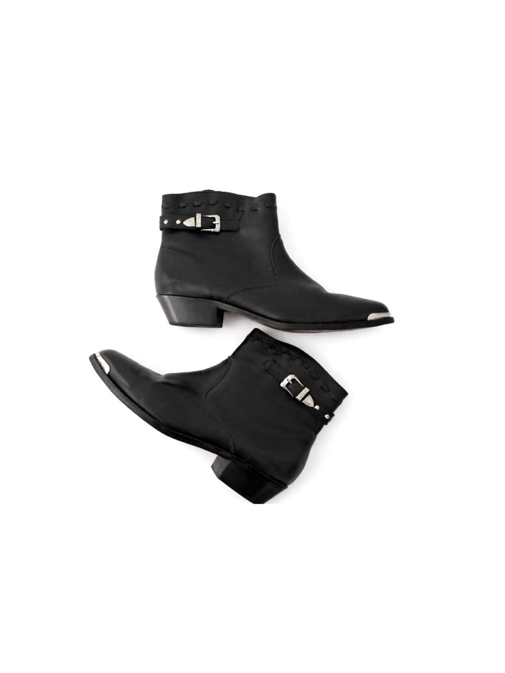 Dingo,  Black Leather Western Ankle Boots , Size 9M - Picture 2 of 11